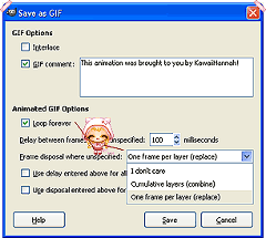 Gif options dialogue box