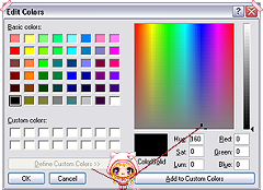 Edit colours window