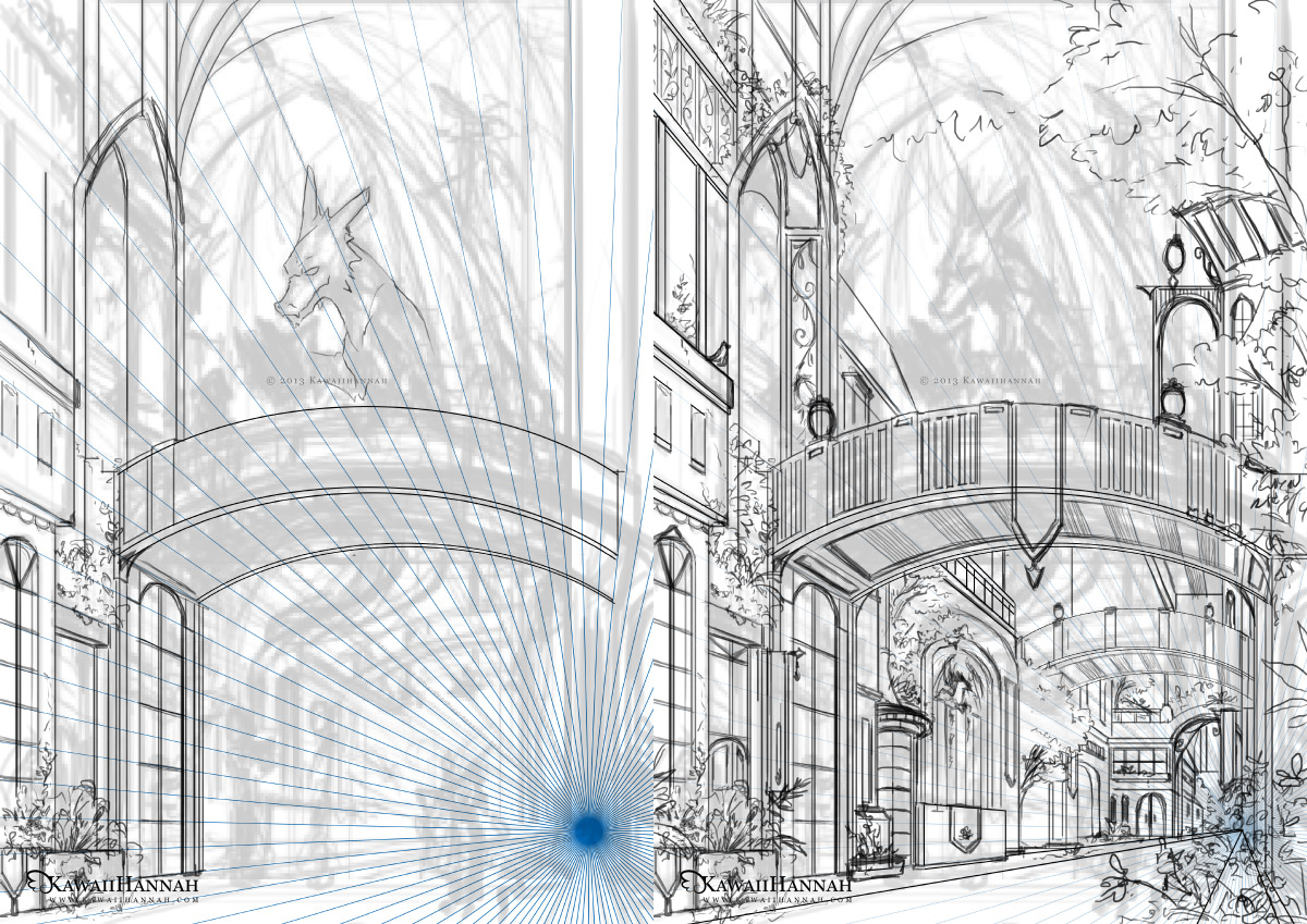 Perspective grid and sketching details